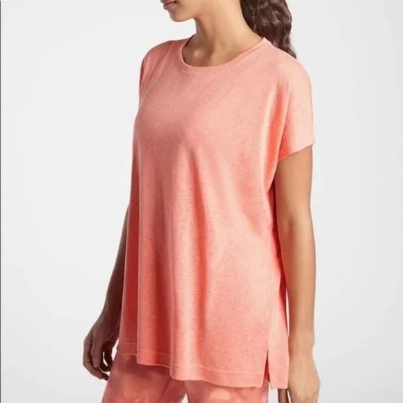 Athleta Release Tee Shirt Short Sleeve Island Coral - Picture 1 of 6